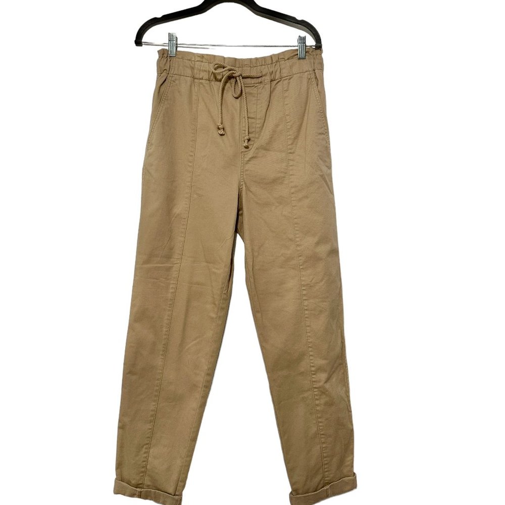 LOFT Khaki Paperbag Taper Pants S Tall
